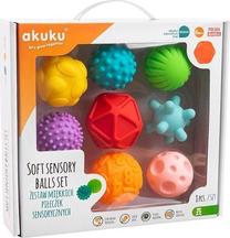 Lavinimo žaislas Akuku Soft Sensory Balls, įvairių spalvų, 8 vnt.