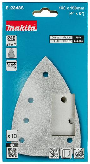 Šlifavimo lapas Makita E-23488, 240, 15 cm x 10 cm, 10 vnt.