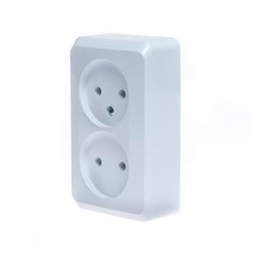 Dvivietis kištukinis lizdas Schneider Electric Prima WDE001040, be įžeminimo, balta sp.