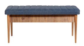 Prieškambario suoliukas Kalune Design Vina 1048-1, pušies sp/tamsiai mėlyna sp., 110 cm x 40 cm x 51 cm