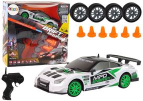 Rc auto Lean Toys Auto Racing Drift Returns, 1:24, valge v./roheline v.