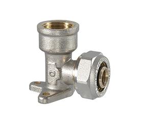Kompresijas līkums ar stiprinājumu TDM Brass 1080, 90 °, 20mm x 1/2", misiņš/niķelis