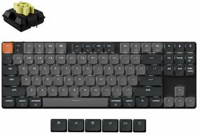 Беспроводная компьютерная клавиатура Keychron K1 Version 6 K1X-A4 Keychron Low Profile Milk POM Banana, EN, черный цв./серый цв.