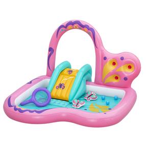 Pripučiama žaidimų aikštelė Bestway BUTTERFLY WONDER, 1.80 cm x 1.80 cm, rožinė sp.