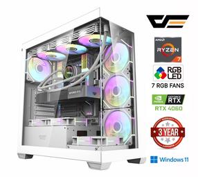 Statsionaarne arvuti Mdata Gaming Ryzen 7 7800X3D, DDR5 32 GB, SSD+HDD 512 GB 1 TB, RTX 4060 8 GB, Windows 11 90301756