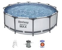 Baseinas, karkasinis Bestway Steel Pro Max 56418, balta sp./pilka sp., 366 x 100 cm