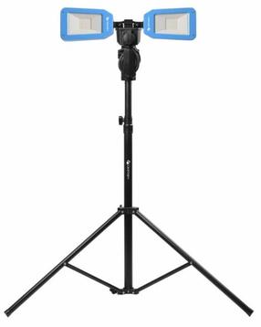 Celtniecības prožektors ar statīvu, brīvi stāvošs GE HT1E455, 100 W, 10000 lm, 6500 °K, IP54, melna krās.