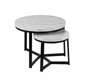 Kavos staliukų komplektas Nils, juodas/pilkas, 40 - 60 cm x 60 cm x 39 - 47 cm, 2 vnt.