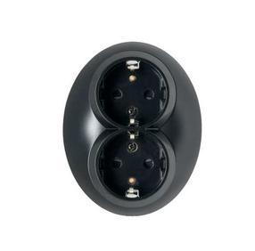 Kontaktligzda Schneider Electric Renova WDE007085, Iezemēta rozete, melna krās.