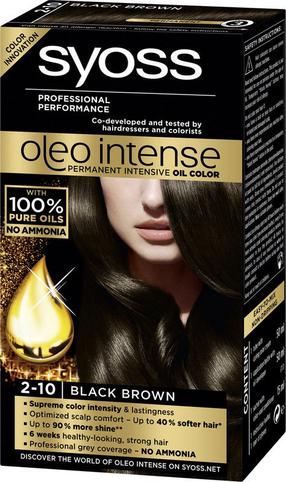 Plaukų dažai Syoss Oleo Intense, black brown sp., Black Brown 2-10, 50 ml