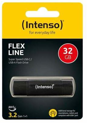 USB atmintinė Intenso Flex Line 3544480, juoda sp., 32 GB
