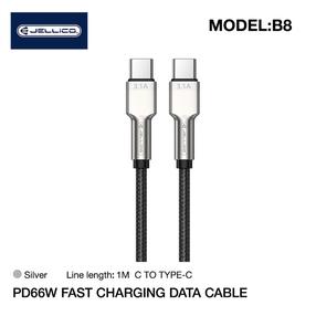 Kaabel Jellico B8PDTPCBK, 2 x USB Type C, 100 cm, must v.