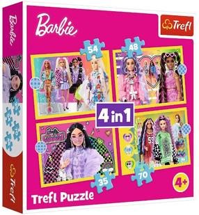 Puzle 4in1 Trefl Happy World Of Barbie 34626, 205 cm x 285 cm, 207 gab., daudzkrāsaina