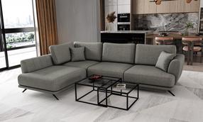 Kampinė sofa Larde Flores 4, pilka sp., kairinė, 191 x 276 cm x 90 cm