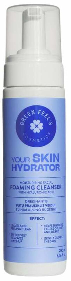 Veido prausiklis, putos Green Feel's Your Skin With Hyaluronic Acid, 200 ml