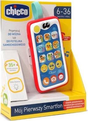 Žaislinis telefonas Chicco Smiley, balta sp./raudona sp.