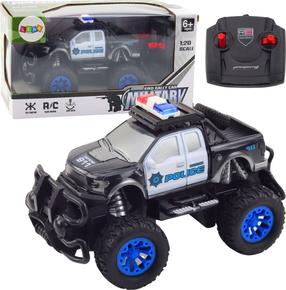 Rc policijos mašina Lean Toys Military, 1:20, juoda sp.