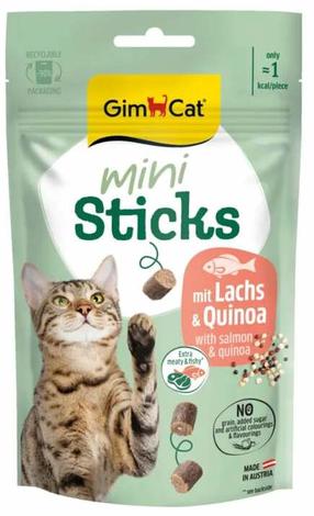 Skanėstas katėms Gimcat Mini Sticks With Salmon & Quinoa, mėsa/lašiša, 0.050 kg