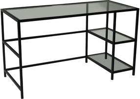 Rakstāmgalds un plaukts Kalune Design Master Calisma Masasi 552NOS1703, 130 cm x 60 cm, 75 cm, melns krās./gaiši pelēka krās.