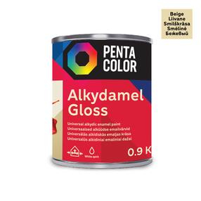 Emaljas krāsa, daudzveidīgs Pentacolor Alkydamel, spīdīga, 0.9 kg, bēša krās.