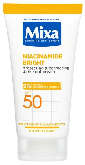 Kremas įdegio priežiūrai veidui Mixa Niacinamide Bright Protective and Corrective SPF50, 50 ml