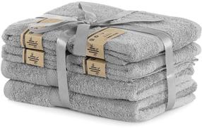 Vonios rankšluosčių rinkinys Restilo Bamby 14920, šviesiai pilka, 70 x 140 cm/50 x 100 cm, 6 vnt.