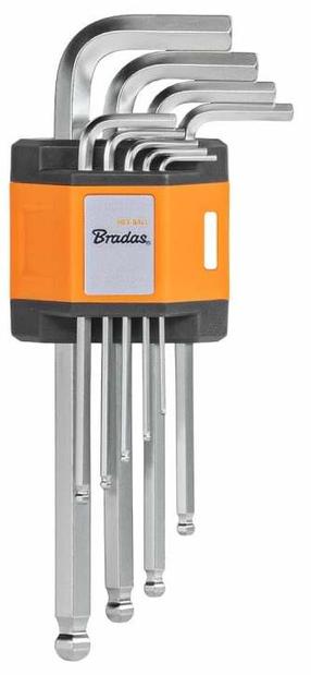 Sešstūra uzgriežņu atslēgu komplekts Bradas DIY Long, sešstūra, 9 gab.