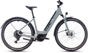 Elektriskais velosipēds Cube Nuride Hybrid Performance 625 Allroad Easy Entry, 58 cm, 28", 250 W, 16.7 Ah, melna krās./pelēka krās.