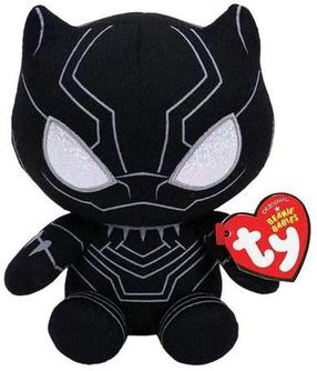 Pliušinis žaislas TY Marvel Avengers Black Panther, juoda sp., 15 cm