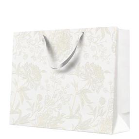 Dāvanu maisiņš Paw Decor Collection Maxi Subtle Line, 16 cm x 44 cm x 54 cm, balta krās.