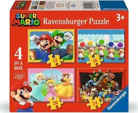 Pusle 4in1 Ravensburger Super Mario 4in1, 14 cm x 19 cm, 72 tk, mitmevärviline