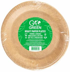 Vienkartinės lėkštės Go Green Kraft, Ø 18 cm, 20 vnt.