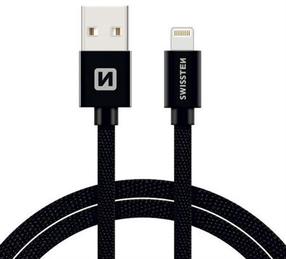 Провод Swissten MFI, USB/Apple Lightning, 200 см, черный цв.
