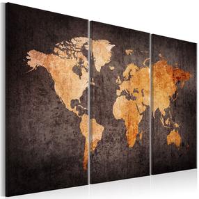 Reprodukcija Artgeist Chestnut World Map, 20 cm x 40 cm