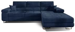 Kampinė sofa Armando Kronos 09, tamsiai mėlyna sp., dešininė, 205 x 280 cm x 90 cm