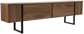 Televizoriaus spintelė Nordure Serenity, juoda sp./riešuto sp., 29.5 cm x 180 cm x 50 cm