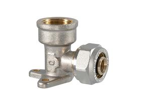 Tvirtinama užveržiama alkūnė TDM Brass 1080, 90 °, 18mm x 1/2", žalvaris/nikelis