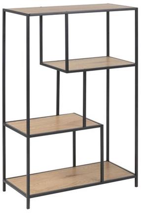 Pastatoma lentyna Home4you Seaford, ąžuolo sp./juoda sp., 114 cm x 35 cm x 77 cm
