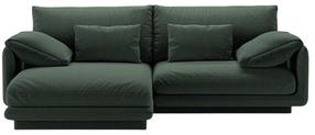 Kampinė sofa Micadoni Torino Structured, žalia sp., kairinė, 220 x 170 cm x 83 cm