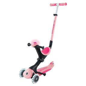 Bērnu skūteris Globber Go Up Deluxe Flash Lights, pasteļrozā krās.