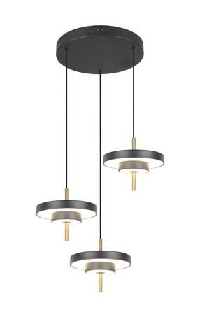 Šviestuvas kabinamas Trio Keaton 340230380, LED, 2300 - 4000 °K, 3 x 32 W, juoda sp. / juoda sp.
