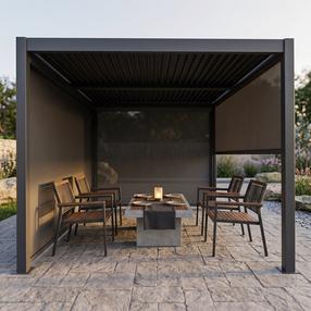 Paviljoni rulookardin Domoletti, 385 cm x 225 cm, must v.