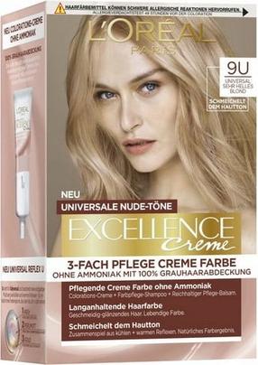 Plaukų dažai L’Oréal Paris Excellence Creme Universal Nudes, very light blonde, 9U, 192 ml