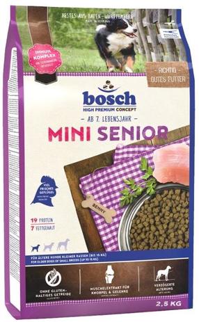 Sausas šunų maistas Bosch PetFood Mini Senior, paukštiena, 2.5 kg