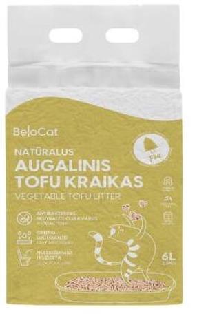 Kačių kraikas BeloCat Tofu Pine Scent, organinis (sušokantis), 2.5 kg, 6 l