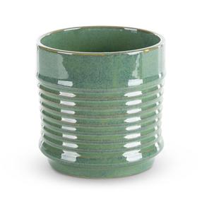 Gėlių vazonas, keramika, 17 cm x 17 cm, Ø 17 cm, žalia sp.
