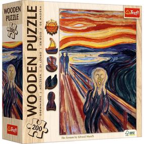 Medinė dėlionė Trefl Edvard Munch The Scream 20252, 25.5 cm x 18.5 cm, 200 vnt., įvairių spalvų