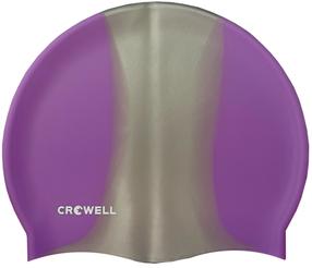 Шапочка для плавания Crowell Multi Flame, серебристый цв./фиолетовый цв.
