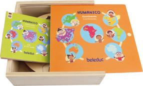Medinė dėlionė Beleduc Humanico Continents, įvairių spalvų, 30 vnt.