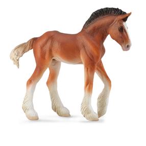 Фигурка-игрушка, лошадь Collecta Horse Country Clydesdale Foal Bay 88625, 10.5 см, коричневый цв.